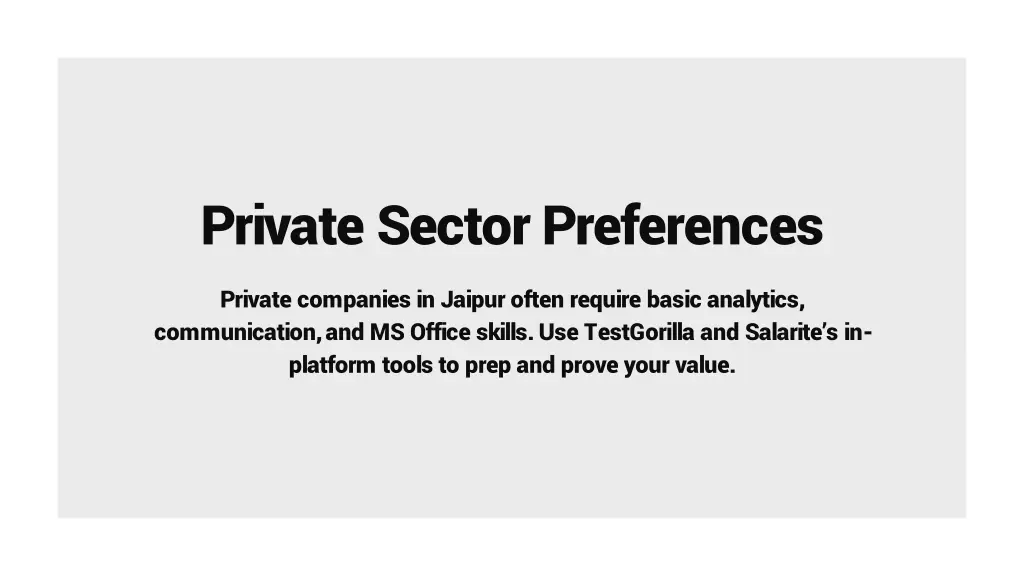 private sector preferences