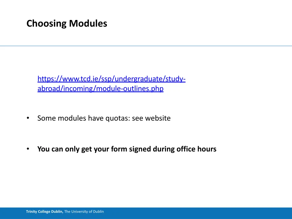 choosing modules