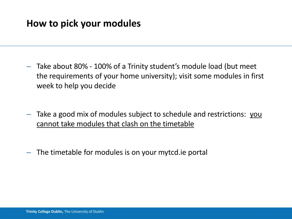 how to pick your modules