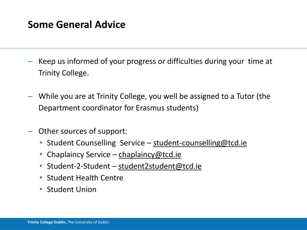 some general advice