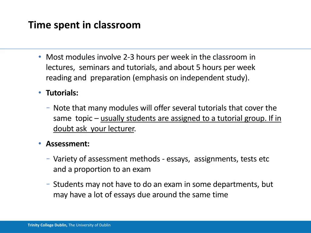 time spent in classroom