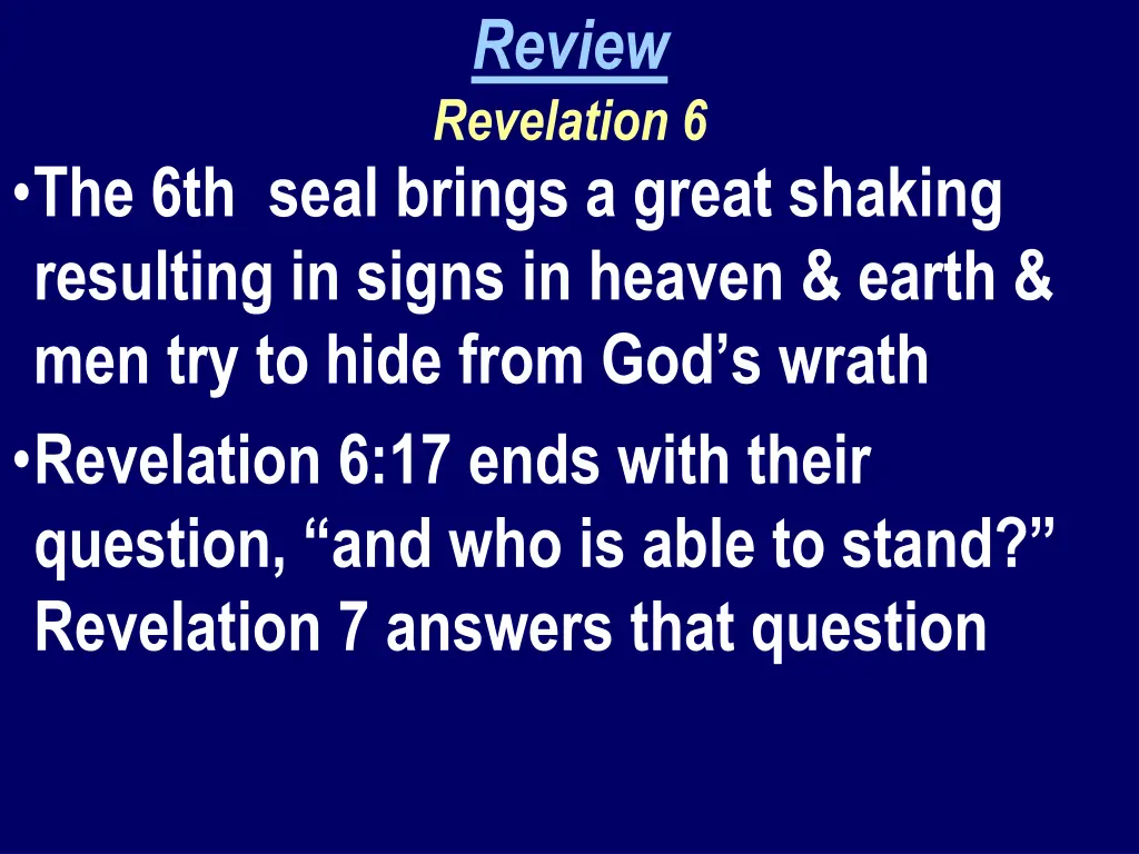 review revelation 6 1