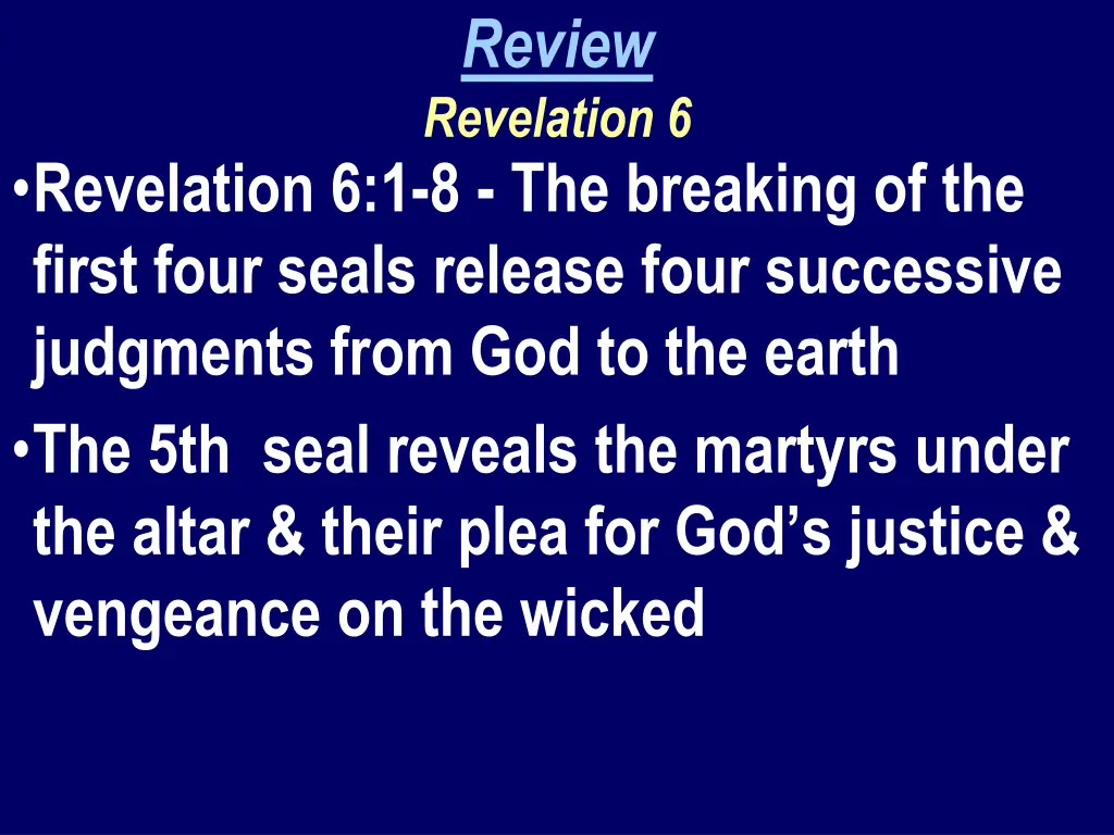 review revelation 6