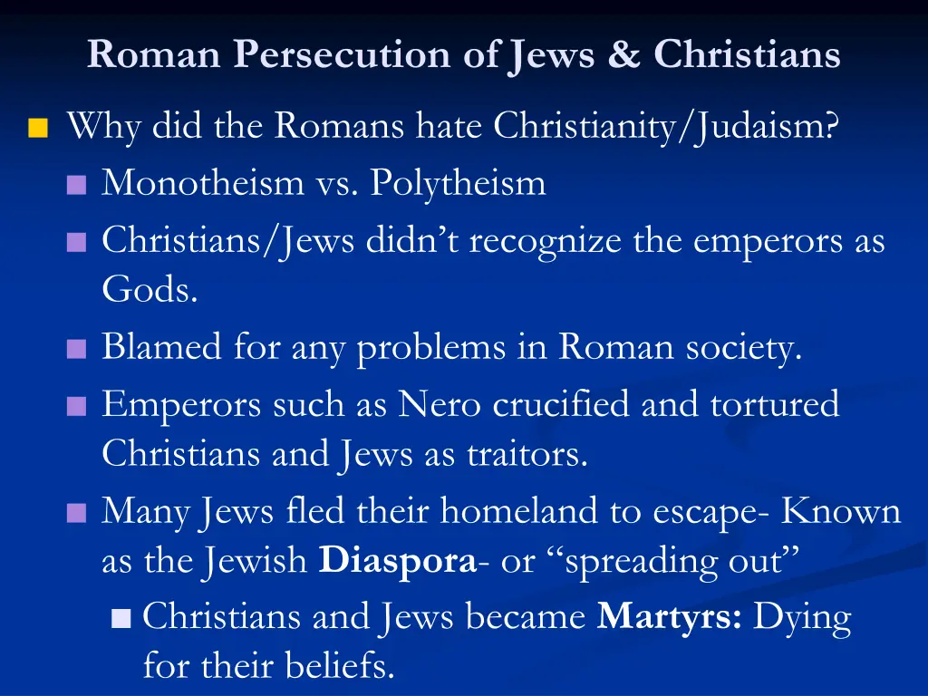 roman persecution of jews christians