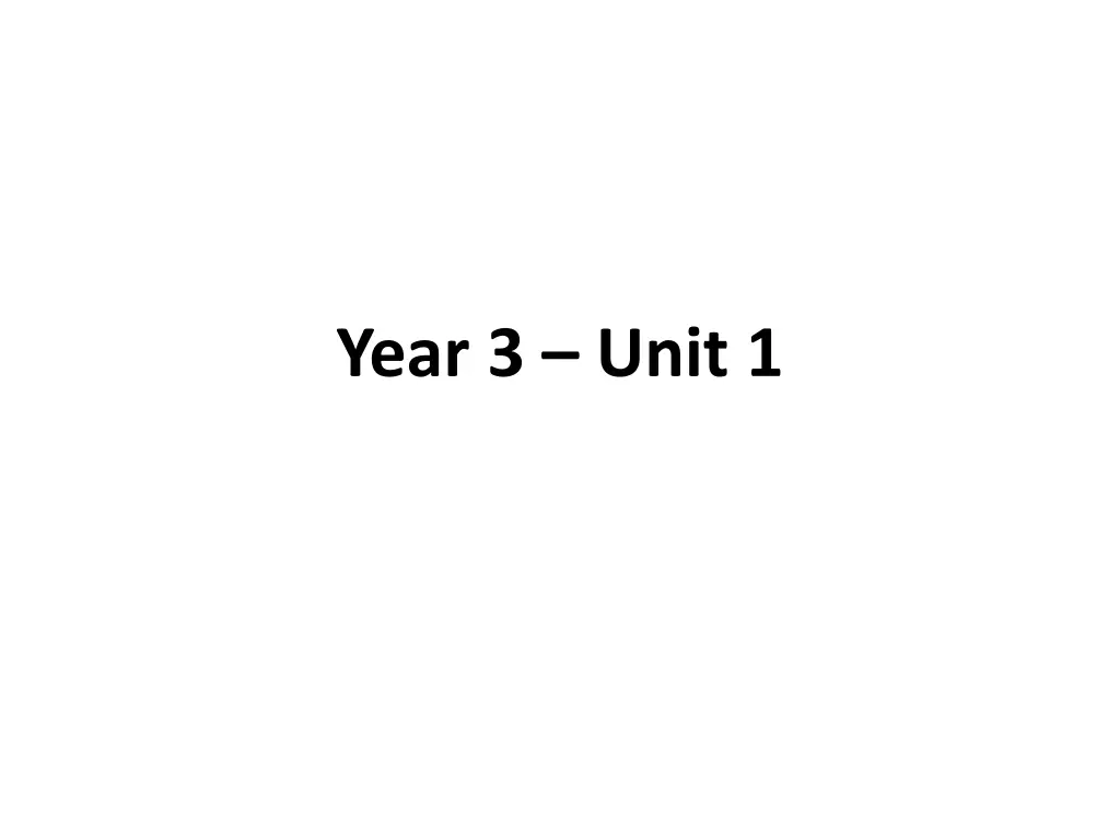 year 3 unit 1