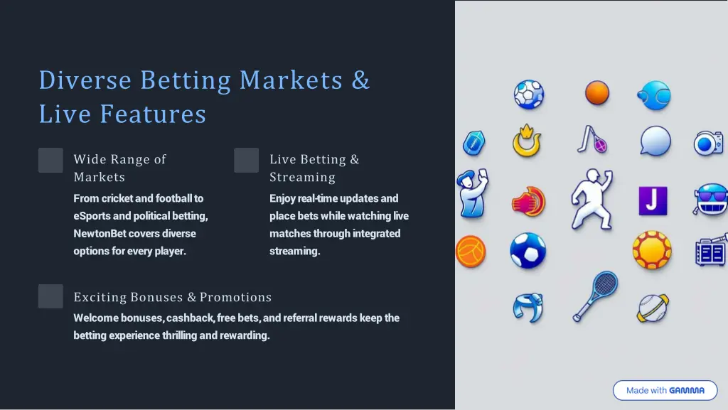 diverse betting markets live features