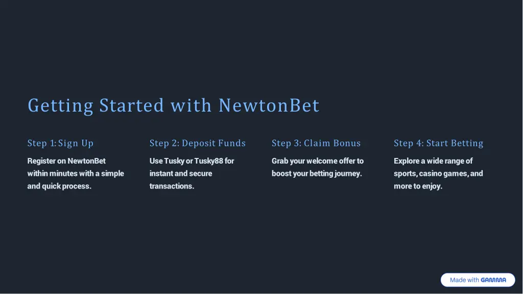 getting started with newtonbet