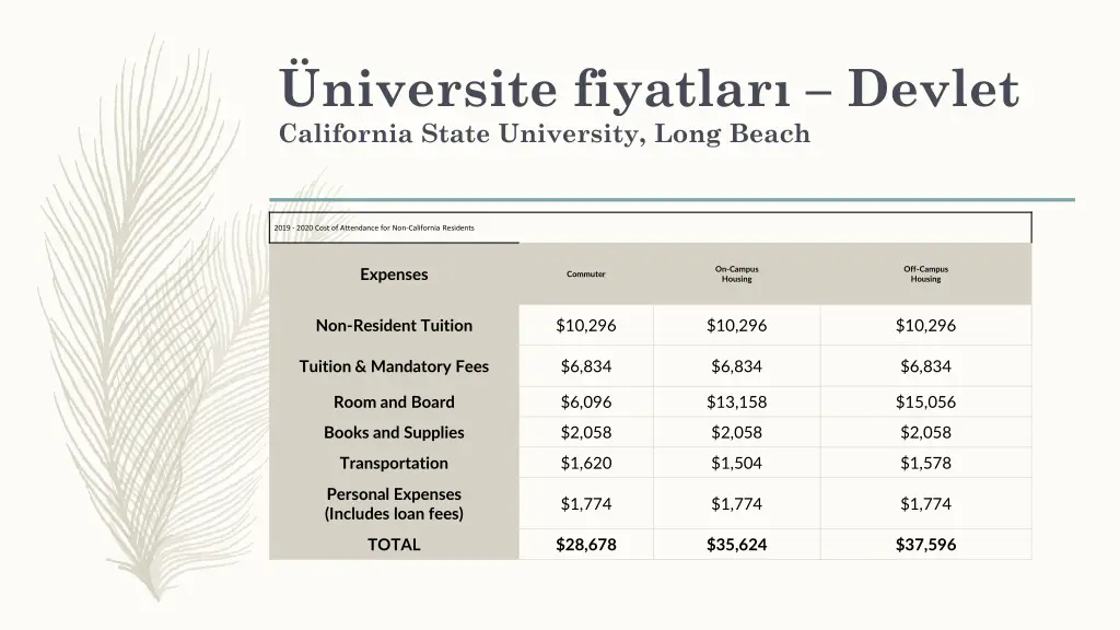 niversite fiyatlar devlet california state