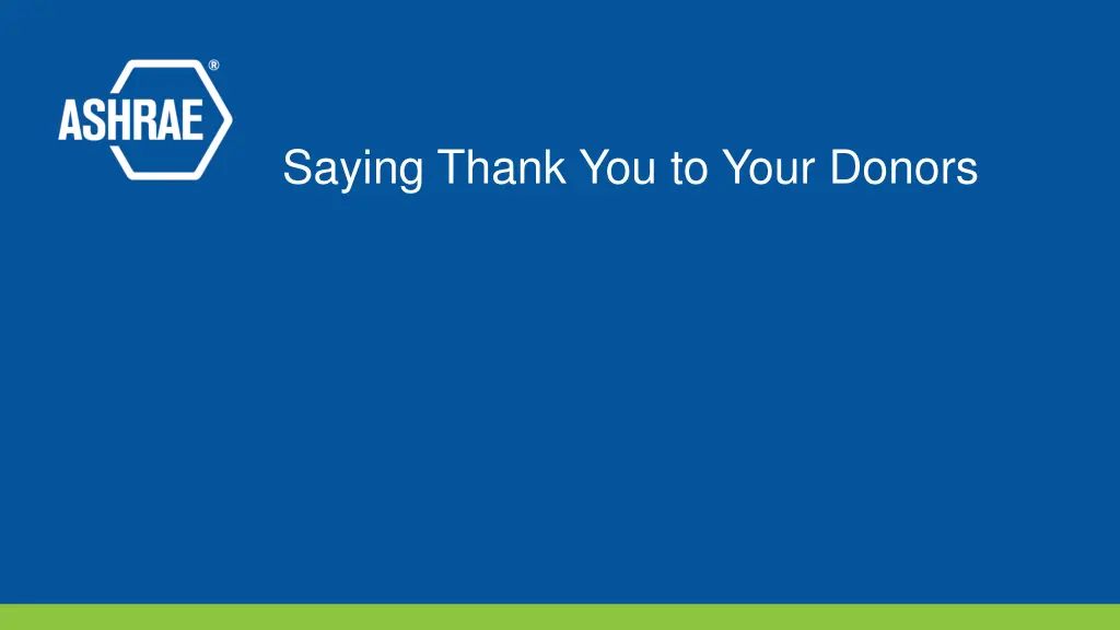 saying thank you to your donors