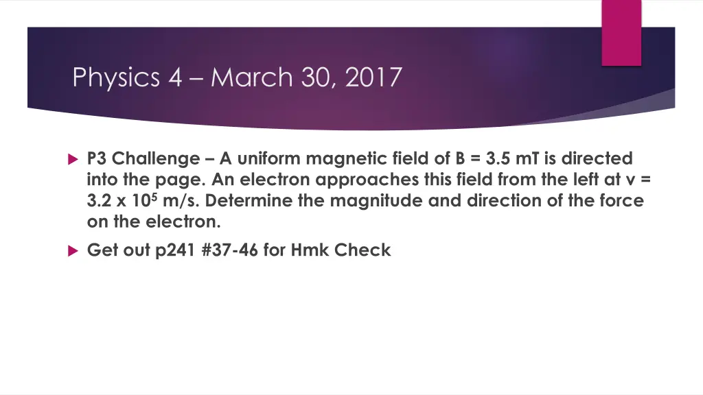 physics 4 march 30 2017