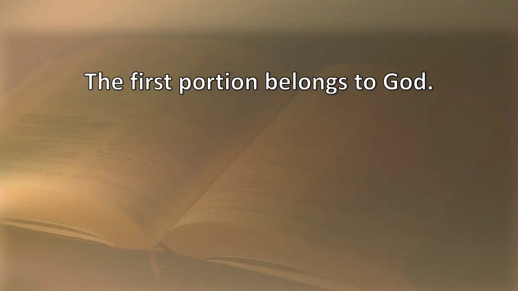 the first portion belongs to god
