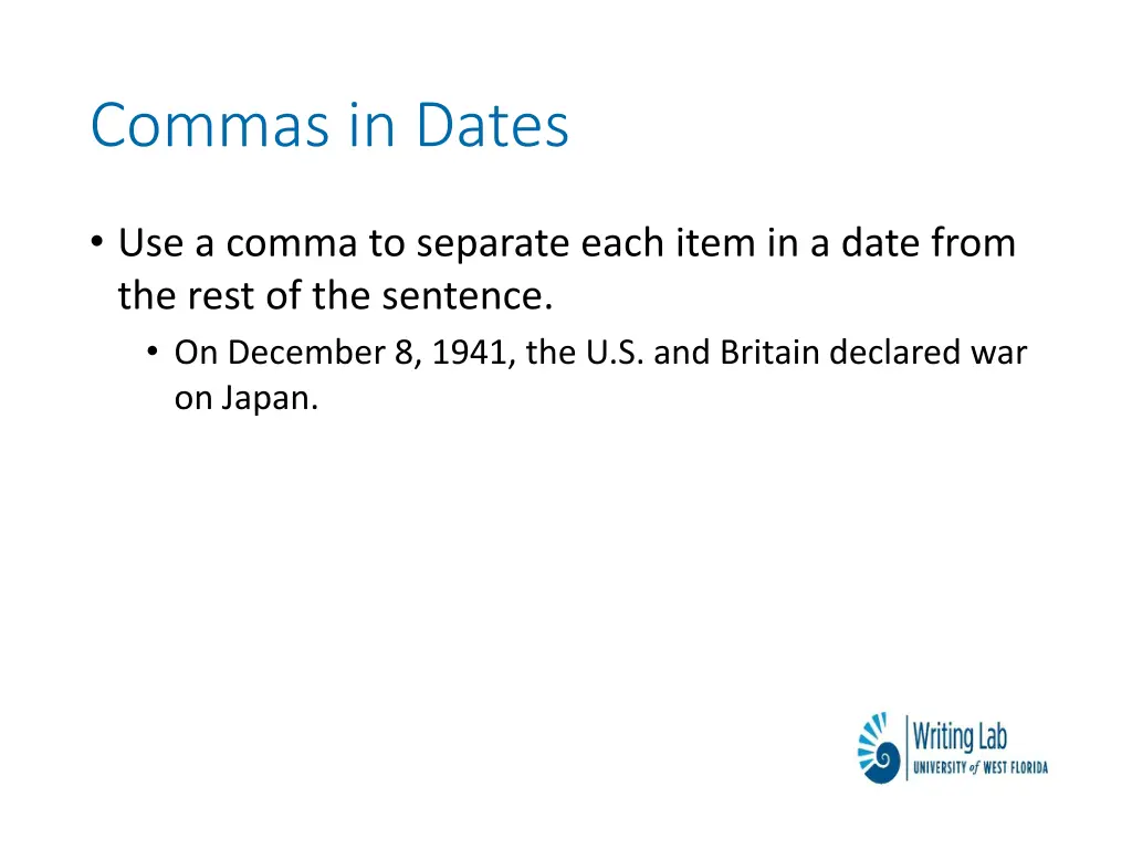 commas in dates