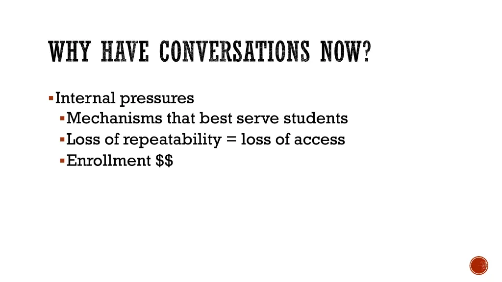 why have conversations now 1