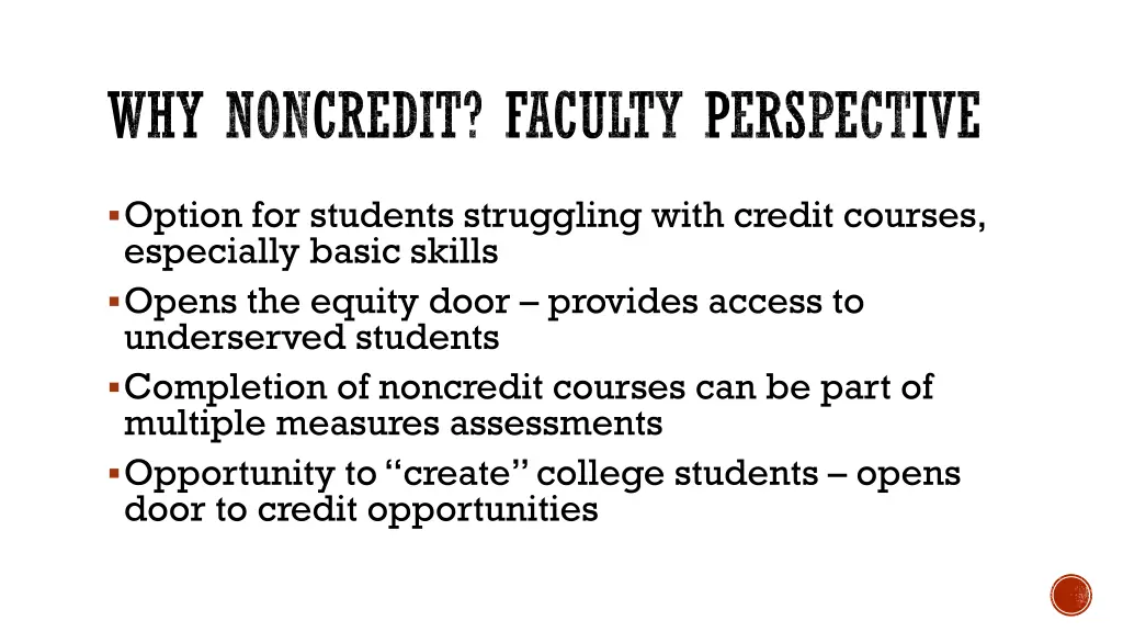 why noncredit faculty perspective 1