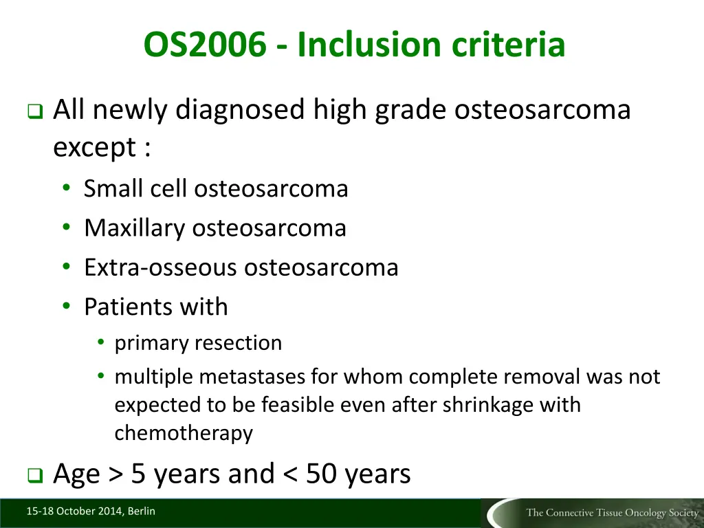os2006 inclusion criteria