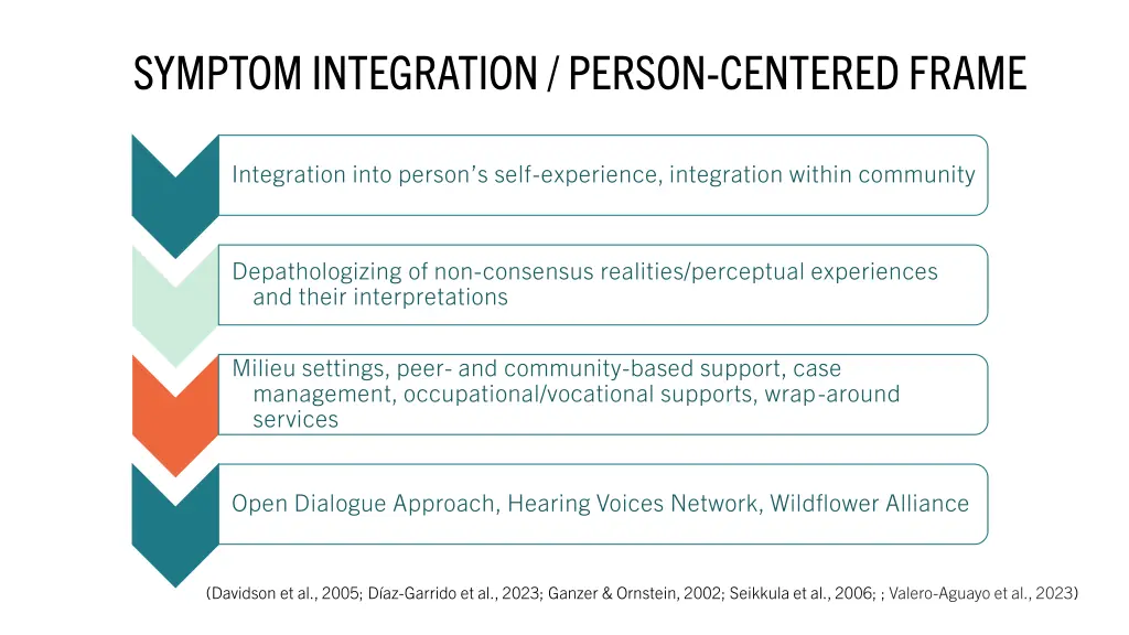 symptom integration person centered frame
