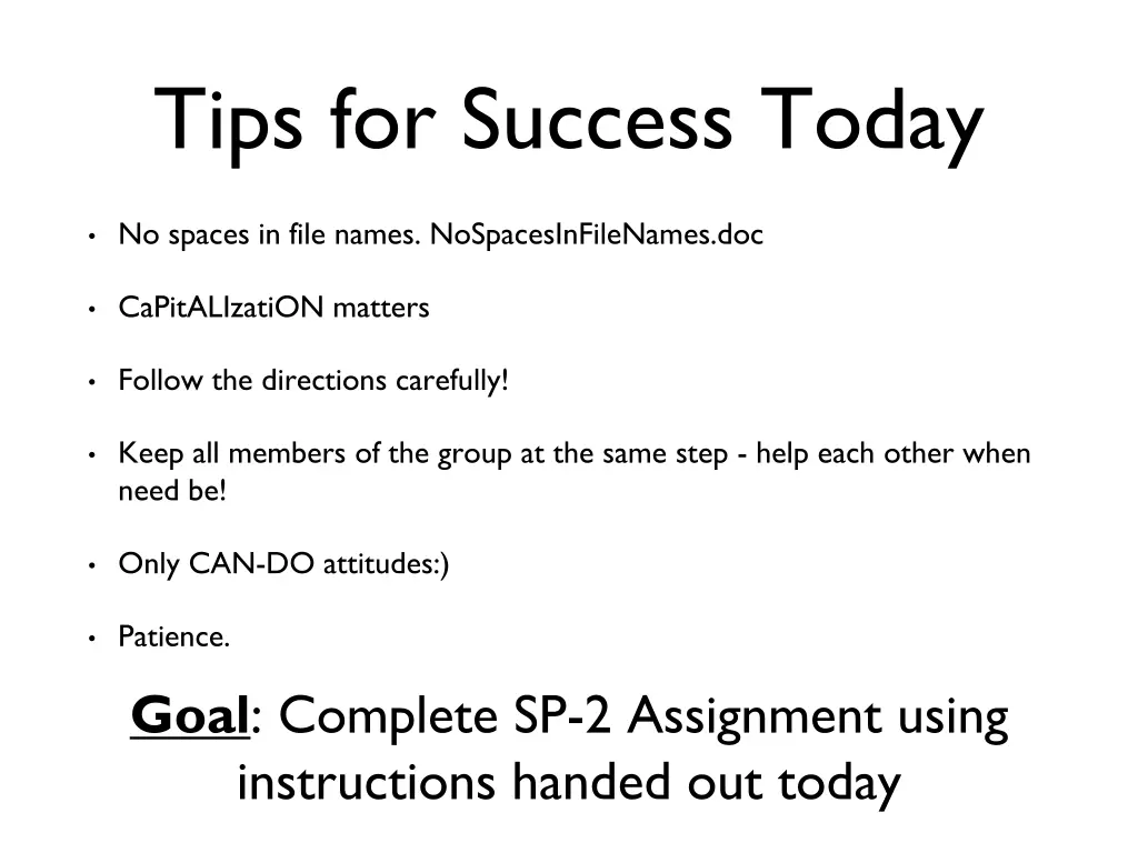 tips for success today