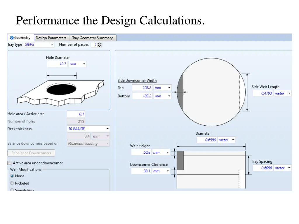 performance the design calculations