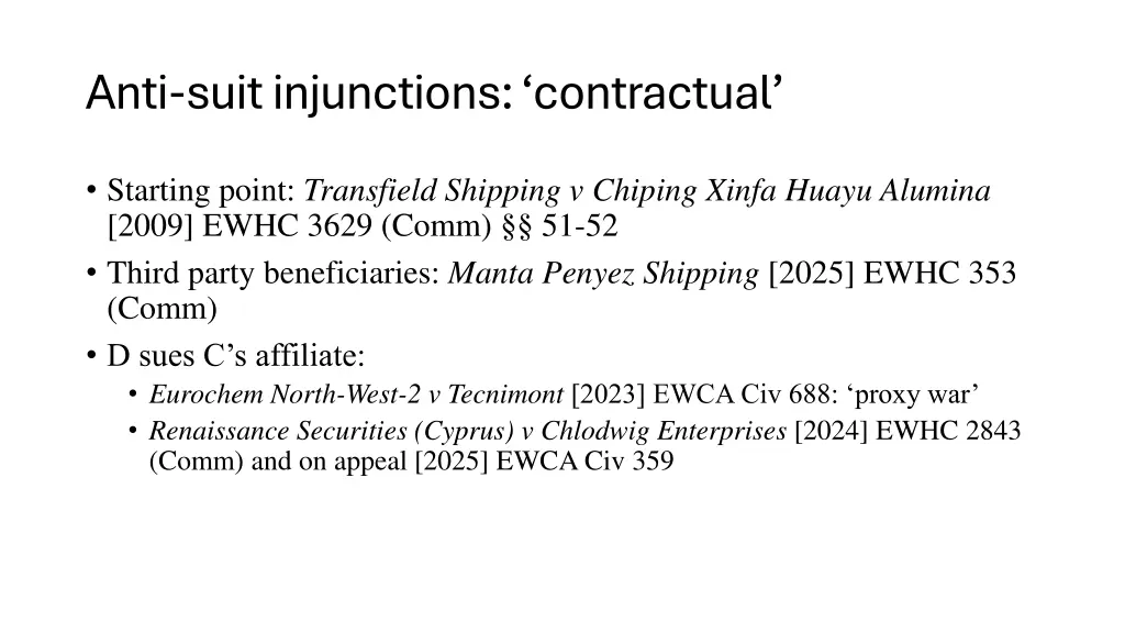 anti suit injunctions contractual