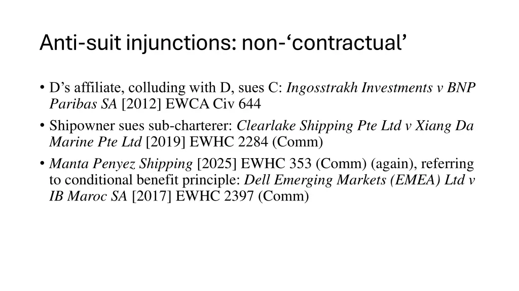anti suit injunctions non contractual