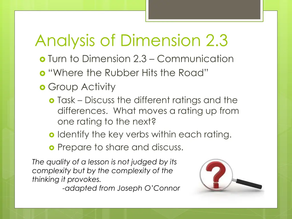 analysis of dimension 2 3 turn to dimension