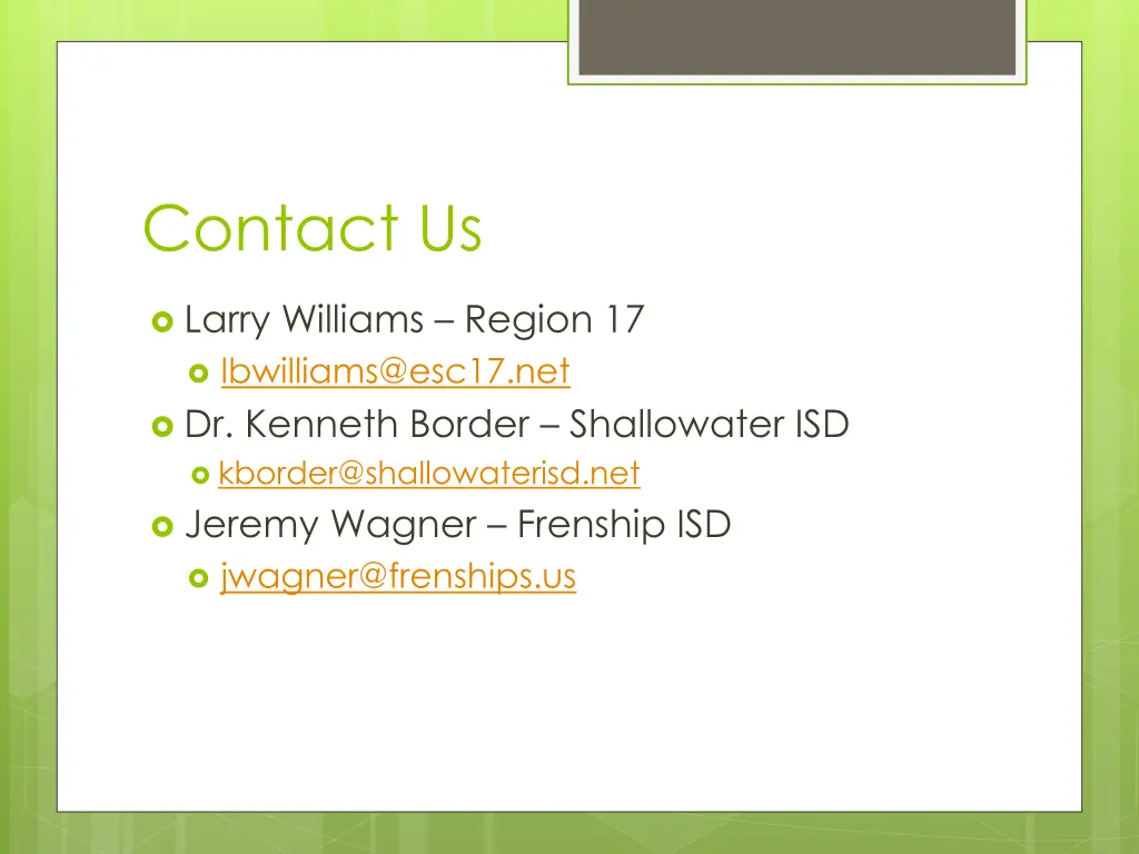 contact us