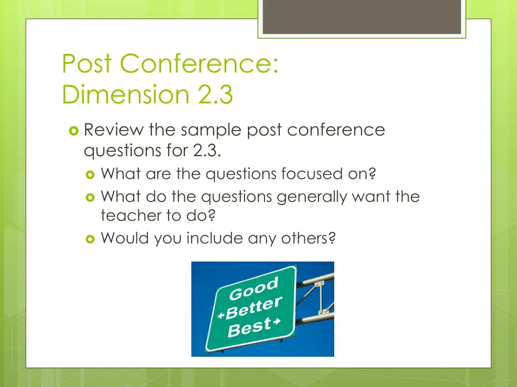 post conference dimension 2 3