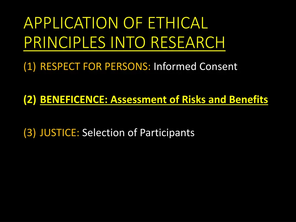 application of ethical principles into research 2