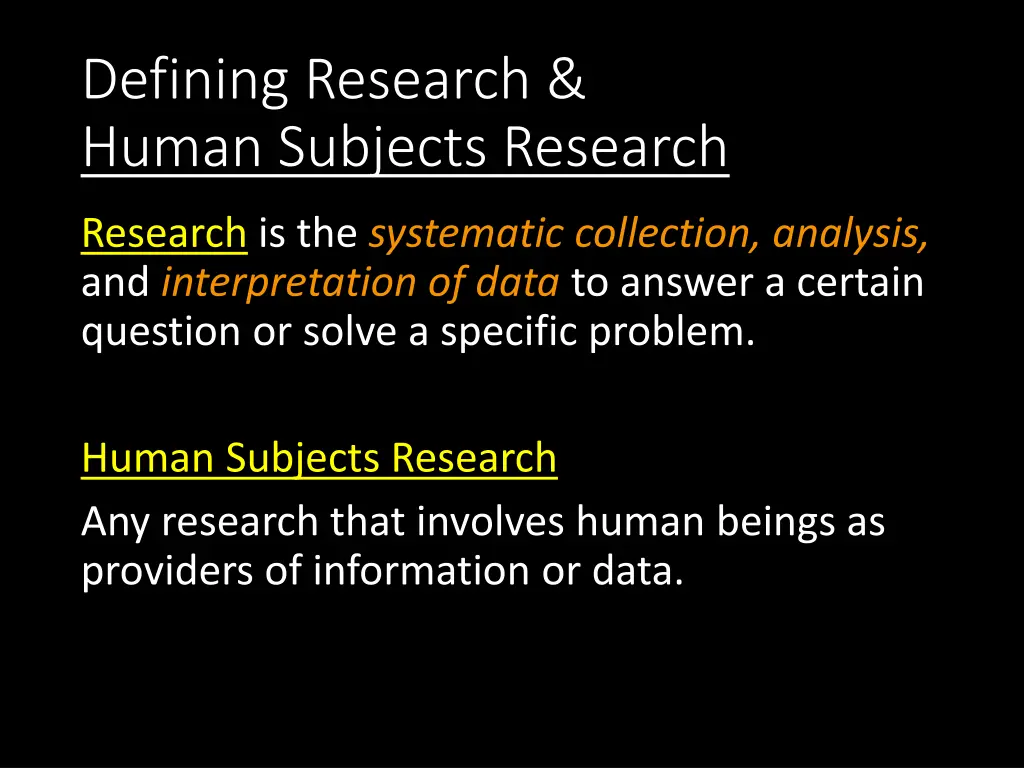 defining research human subjects research
