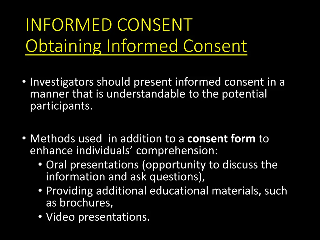informed consent obtaining informed consent