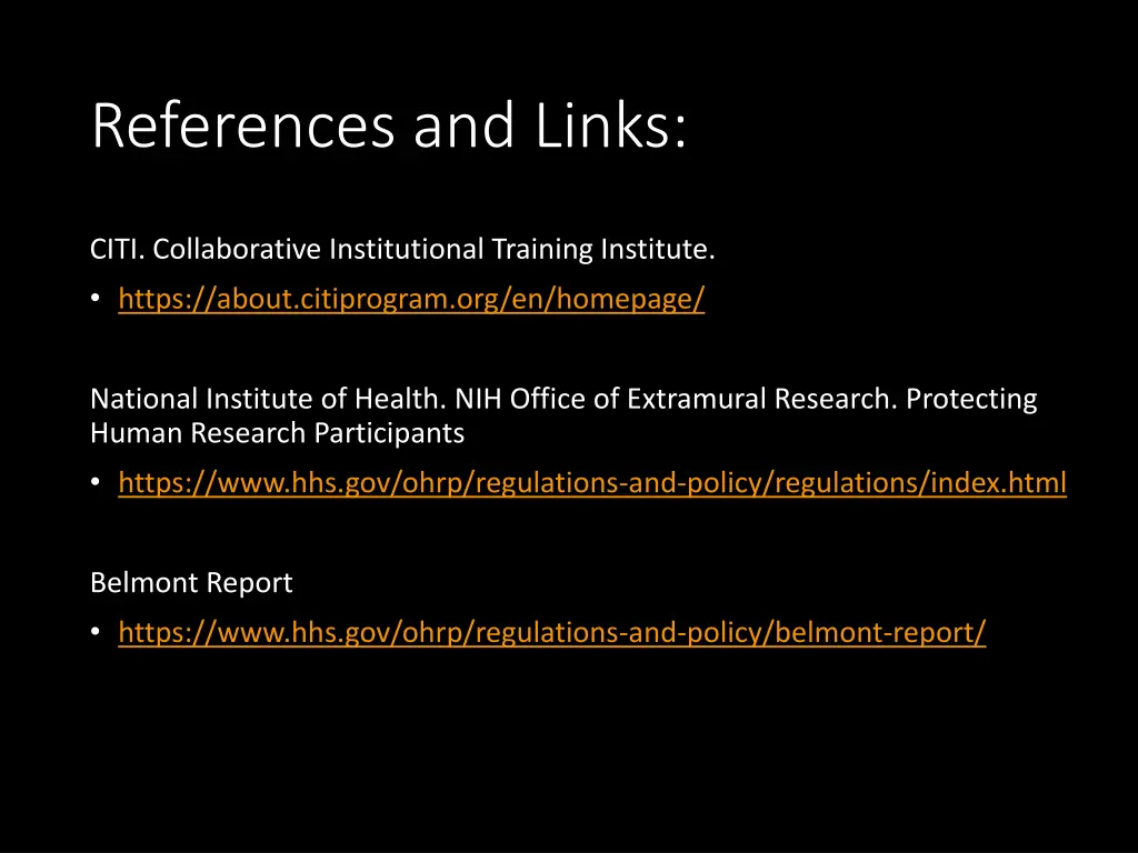 references and links