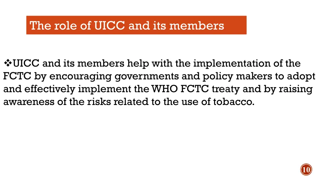 the role of uicc and its members