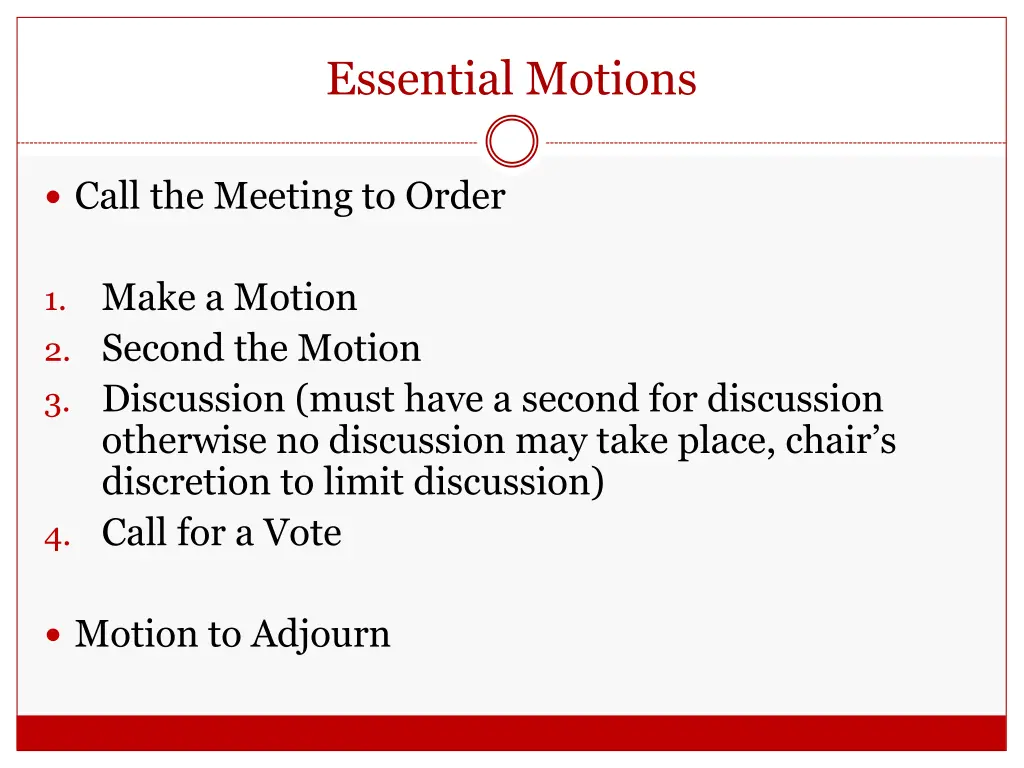 essential motions