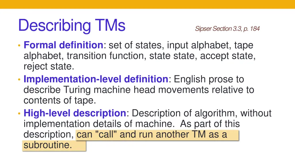 describing tms