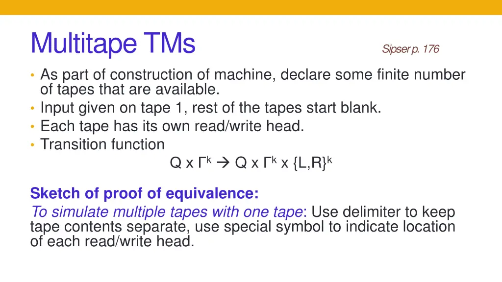 multitape tms as part of construction of machine