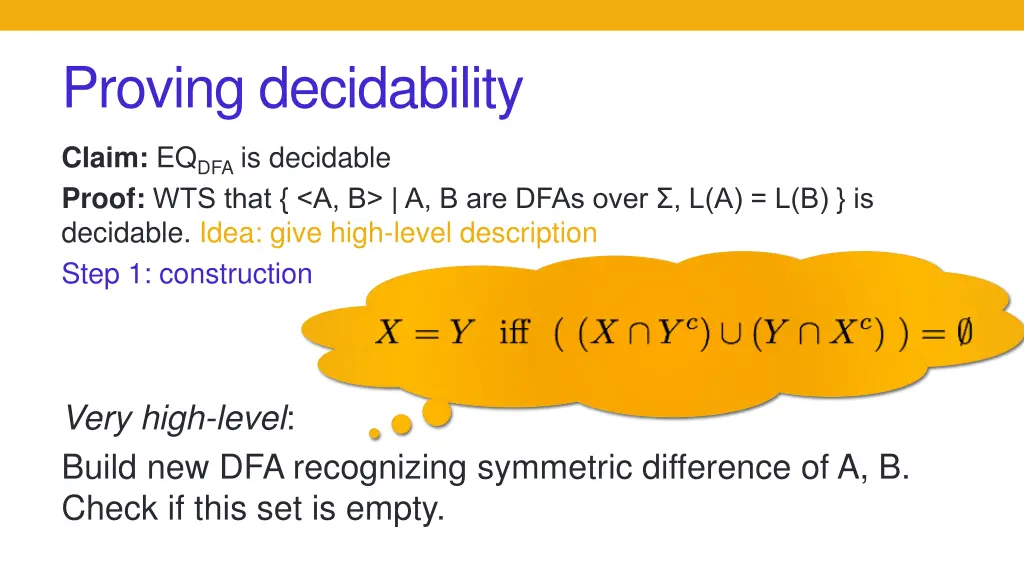 proving decidability 10
