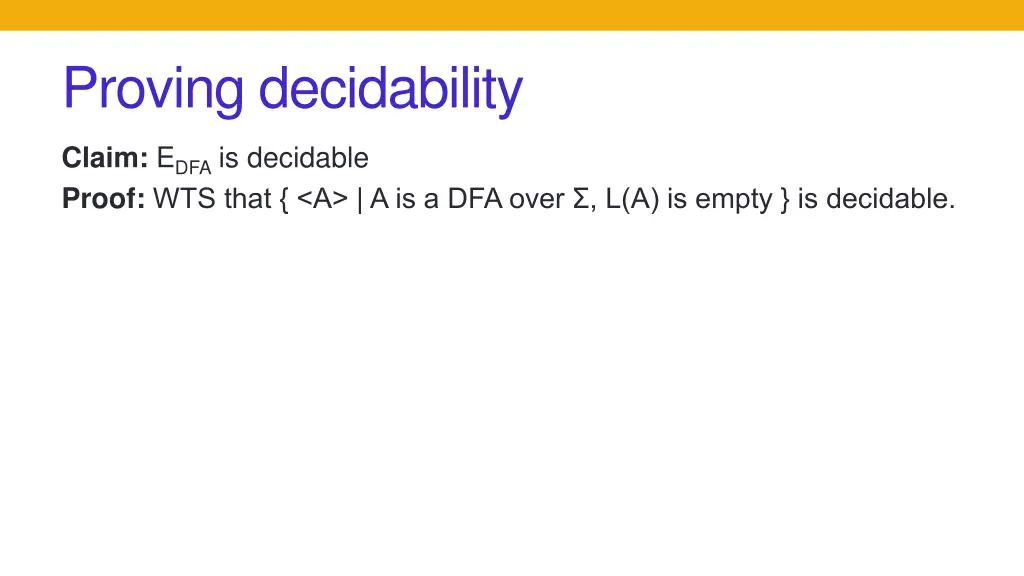 proving decidability 2