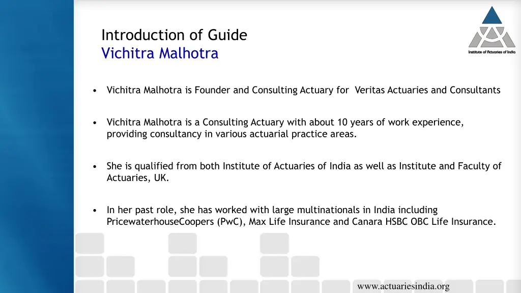 introduction of guide vichitra malhotra