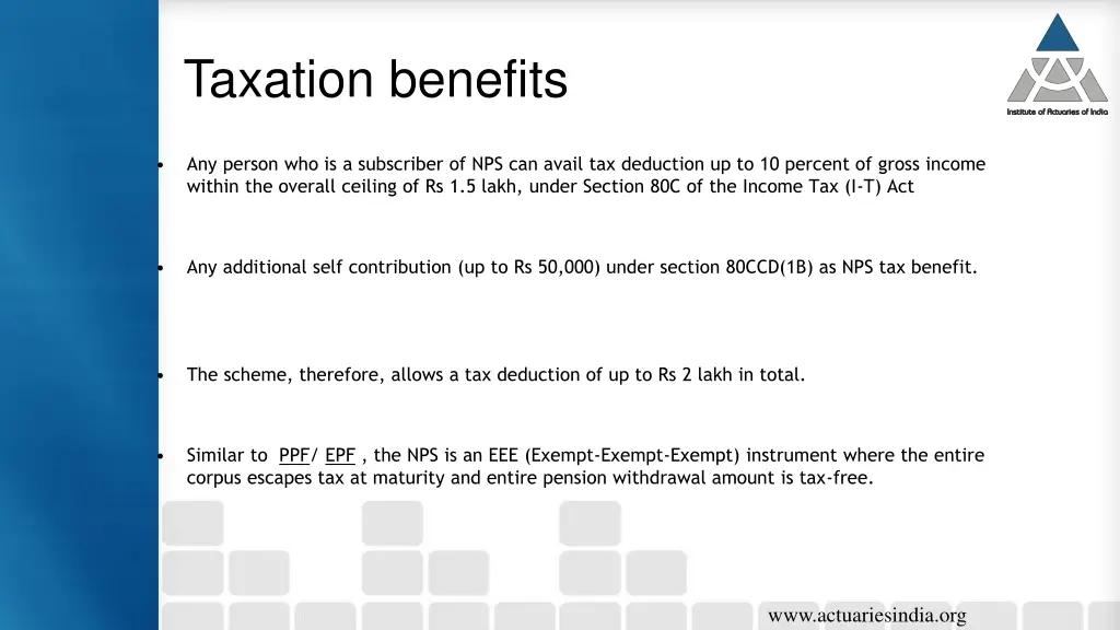 taxation benefits