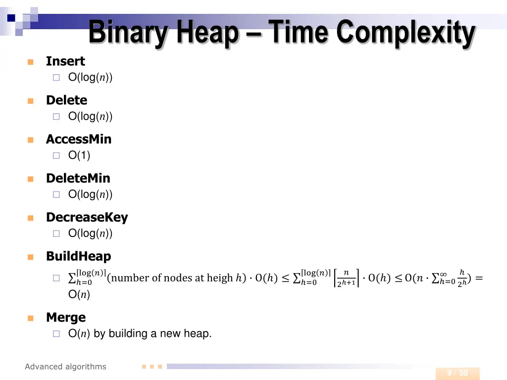 binary heap time complexity