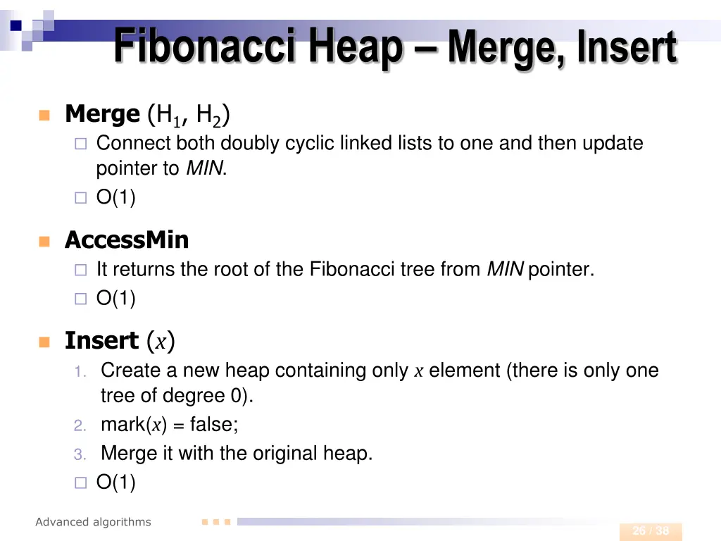 fibonacci heap merge insert