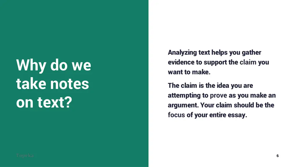 analyzing text helps you gather evidence