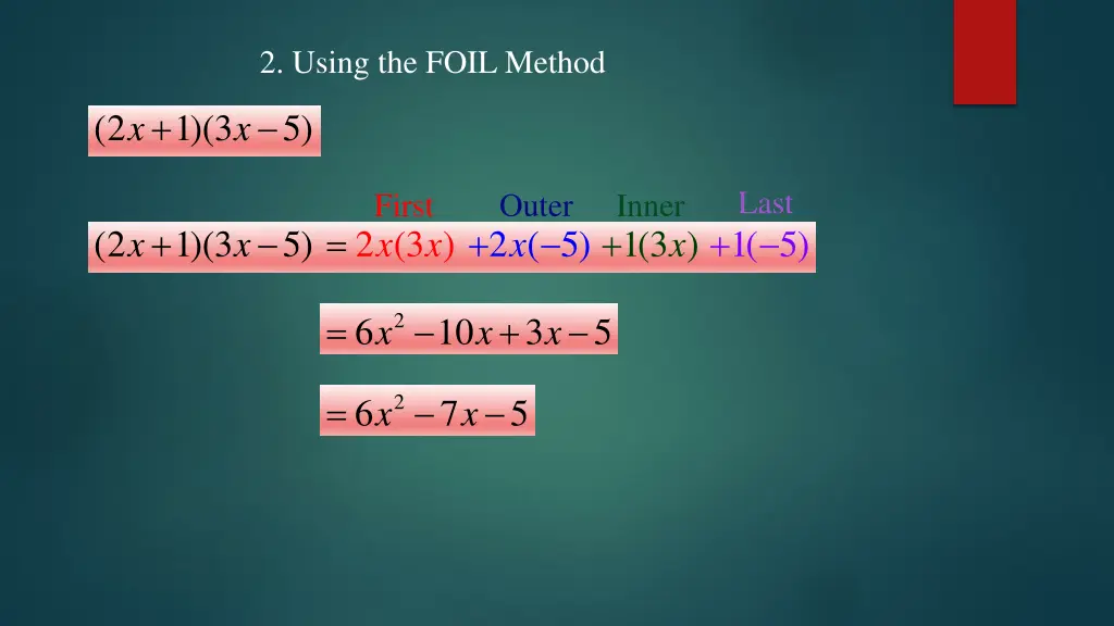 2 using the foil method 1