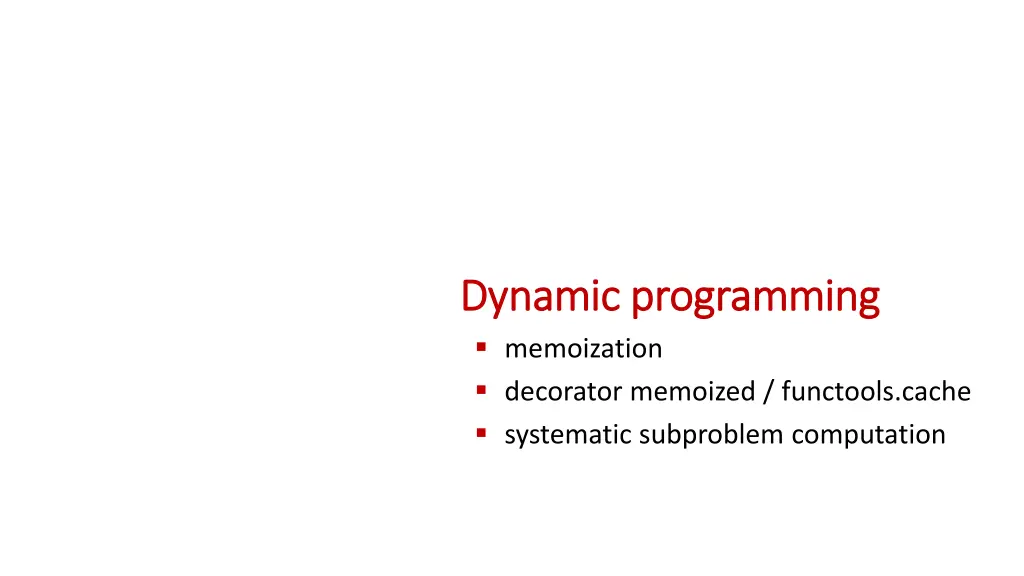 dynamic dynamic programming programming