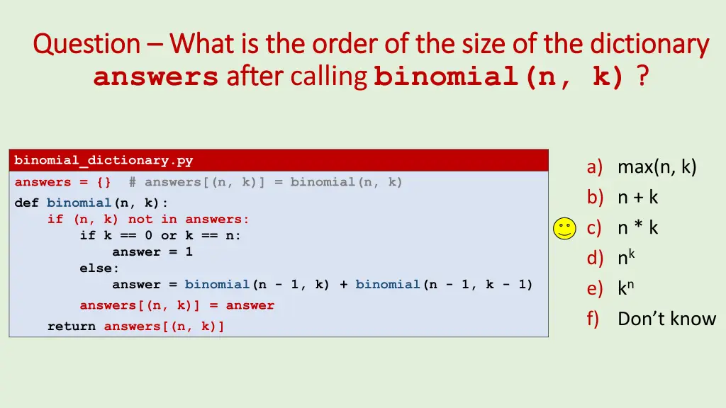 question question what answers after