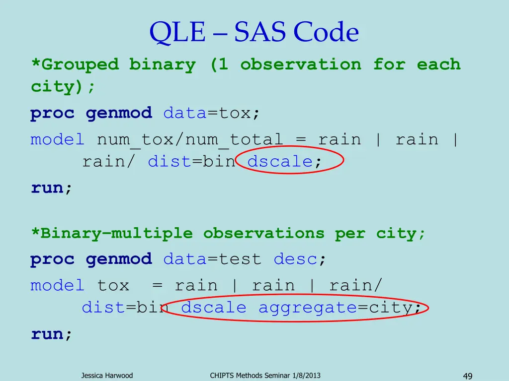 qle sas code