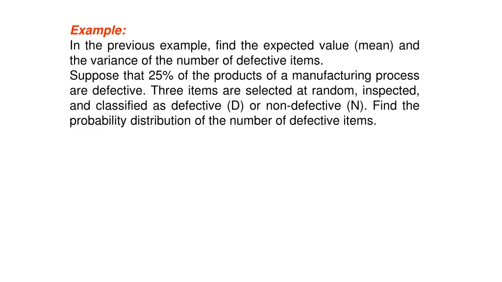 example in the previous example find the expected
