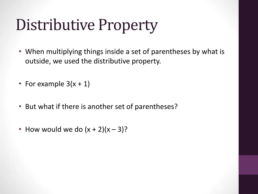 distributive property
