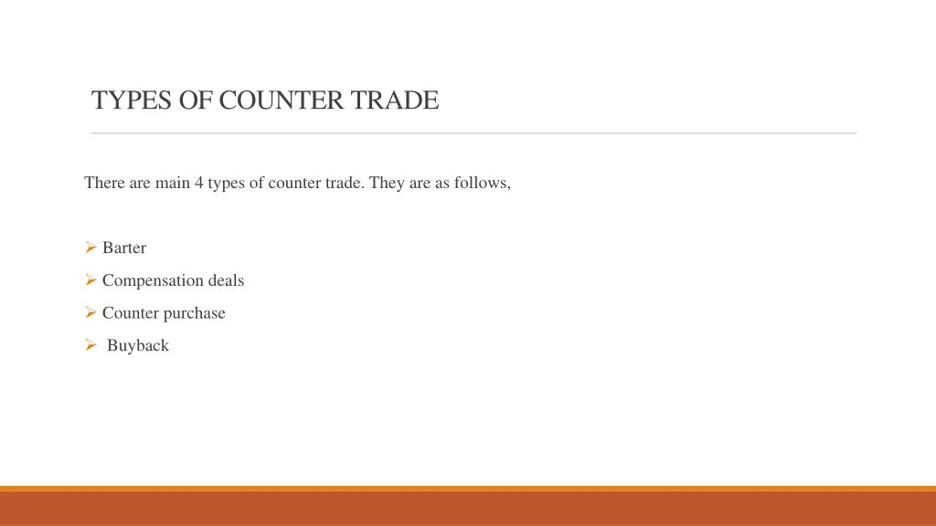 types of counter trade