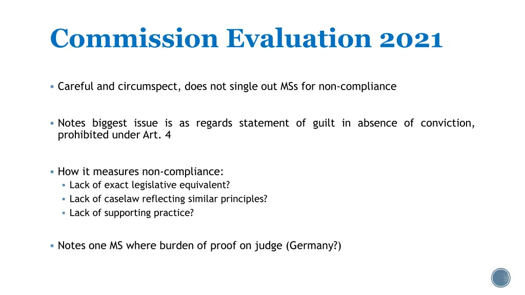 commission evaluation 2021